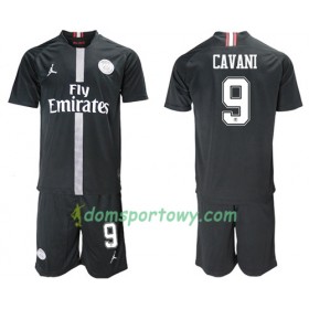 Koszulka Paris Saint-Germain Cavani 9 Jodan Czarny Dziecięcy Trzeci Koszulki Piłkarskie 2018-2019 Krótki Rękaw